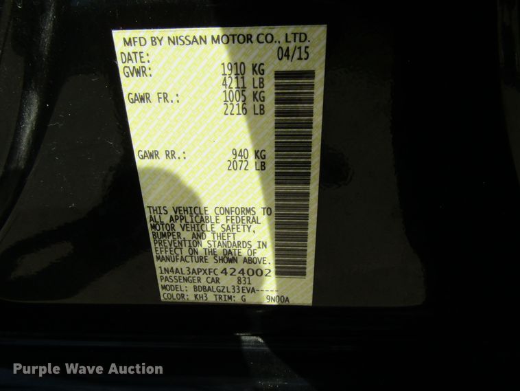 image for item GQ9086 2015 Nissan Altima