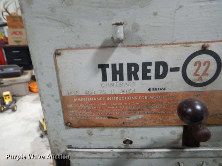 image for item HB9356 1974 Collins 22A Thread-O-Matic pipe threader