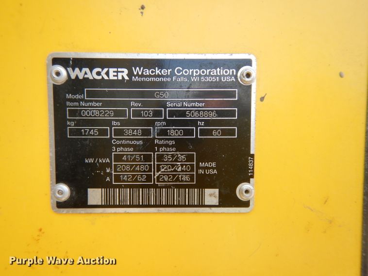 image for item HY9532 1999 Wacker G50  generator set
