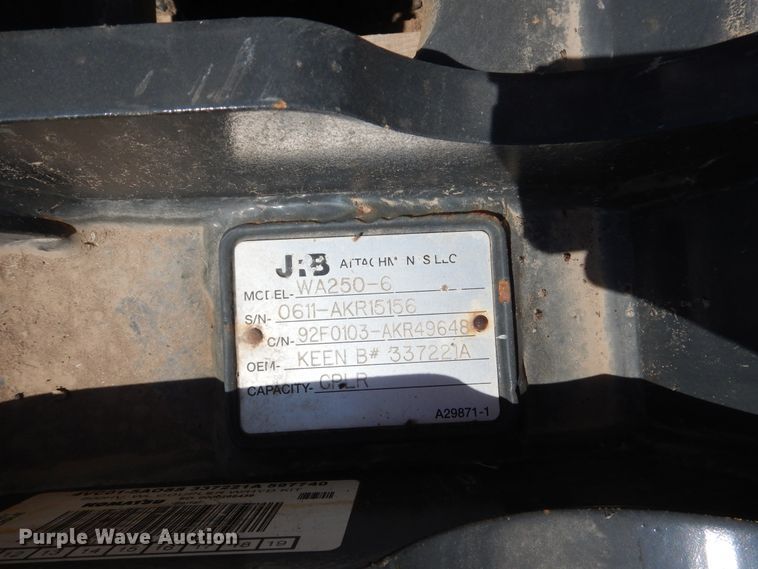image for item AF9993 2012 JRB wheel loader quick coupler