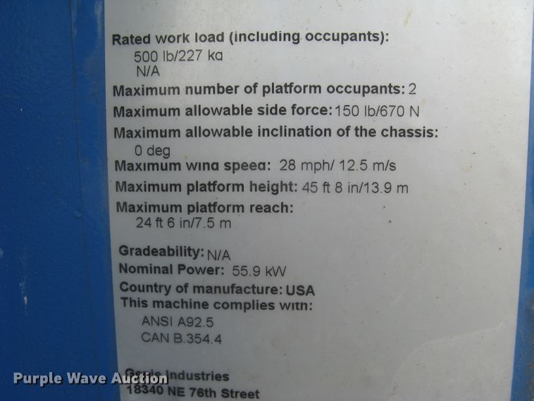 image for item DC1447 2007 Genie Z-45/25  boom lift