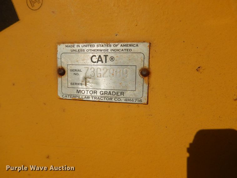 image for item DC4508 1967 Caterpillar 12F  rigid frame motor grader