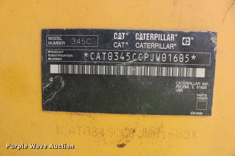 image for item DD5404 2007 Caterpillar 345C L  excavator
