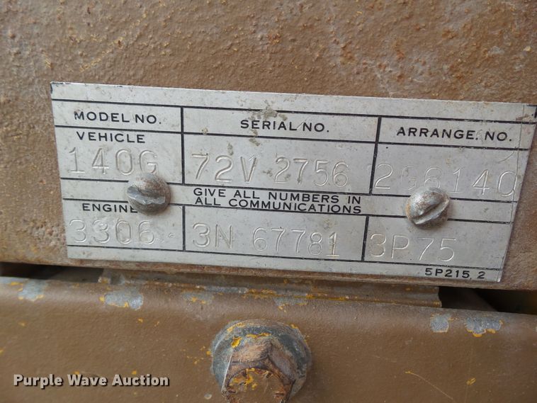 image for item DF0864 1978 Caterpillar 140G  motor grader