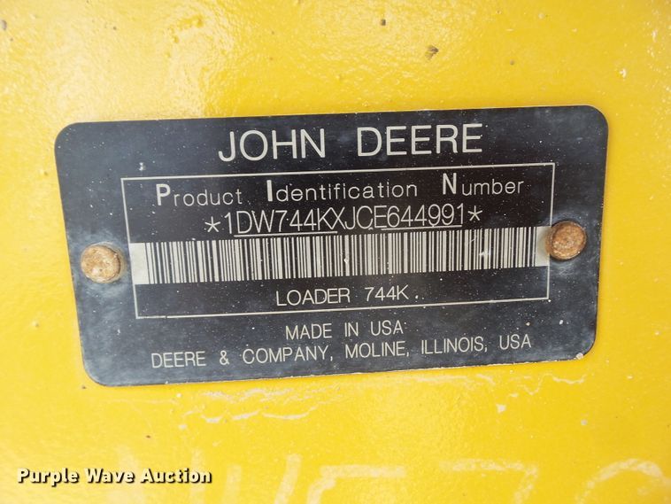 image for item DF0868 2012 John Deere 744K  wheel loader