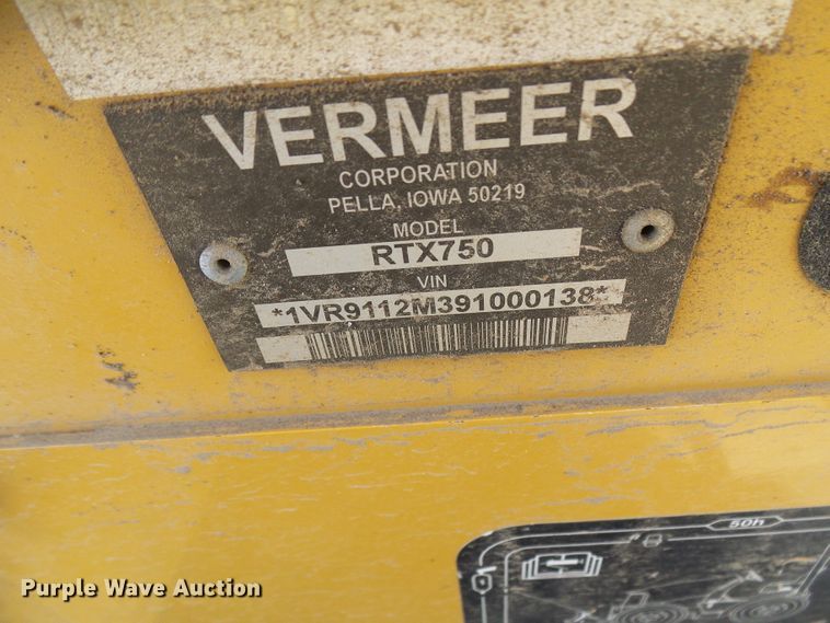 image for item DG2017 2009 Vermeer RTX750  trencher