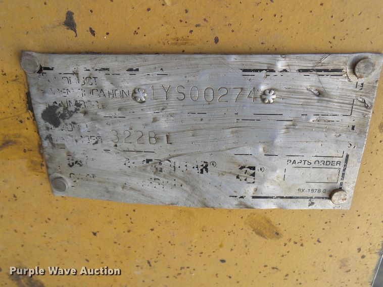 image for item DG2064 1996 Caterpillar 322B L   excavator