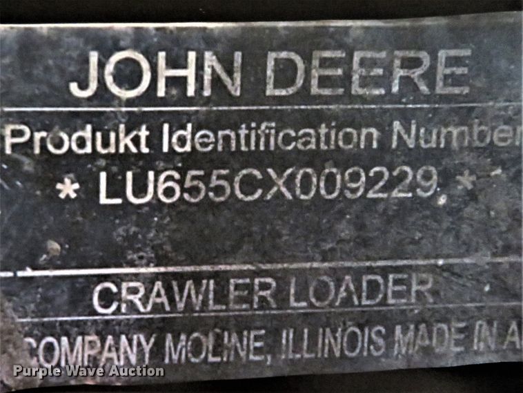 image for item DH1126 2012 John Deere 655C  trackloader