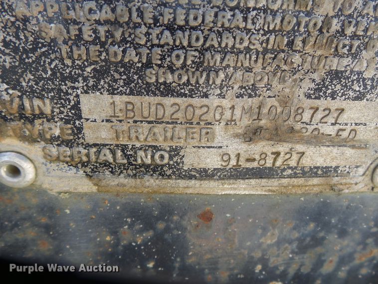 image for item DH3842 1991 Butler equipment trailer