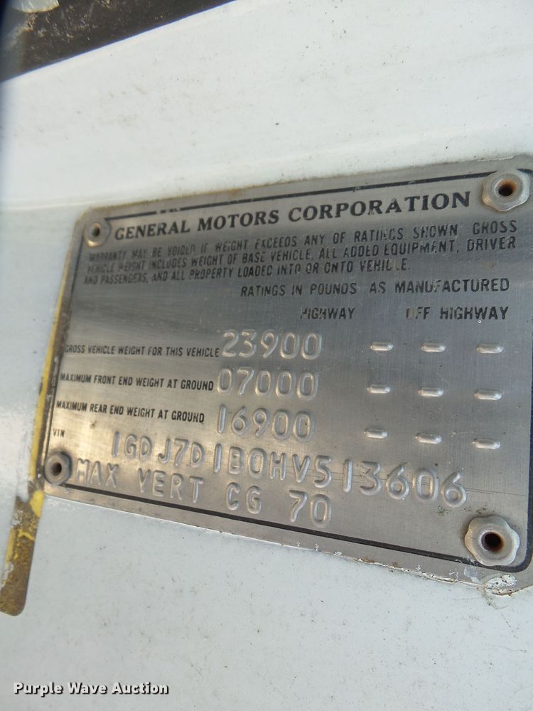 image for item DH3881 1987 GMC C7000  digger derrick truck