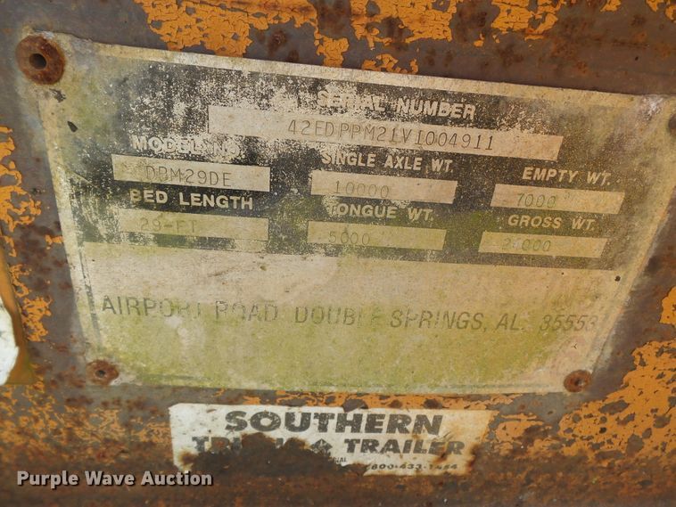 image for item DH3897 1997 Econoline DPM29DE equipment trailer