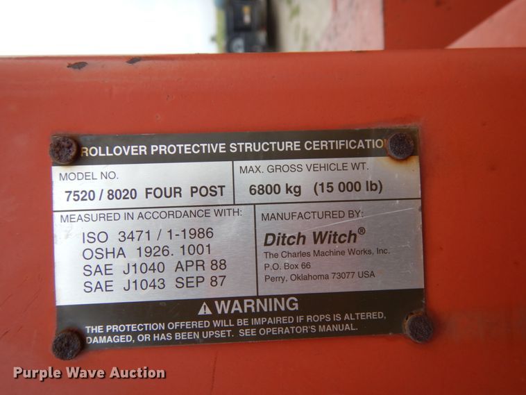 image for item DH6559 1999 Ditch Witch 8020T  vibratory cable plow