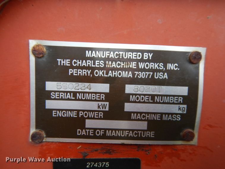 image for item DH6559 1999 Ditch Witch 8020T  vibratory cable plow