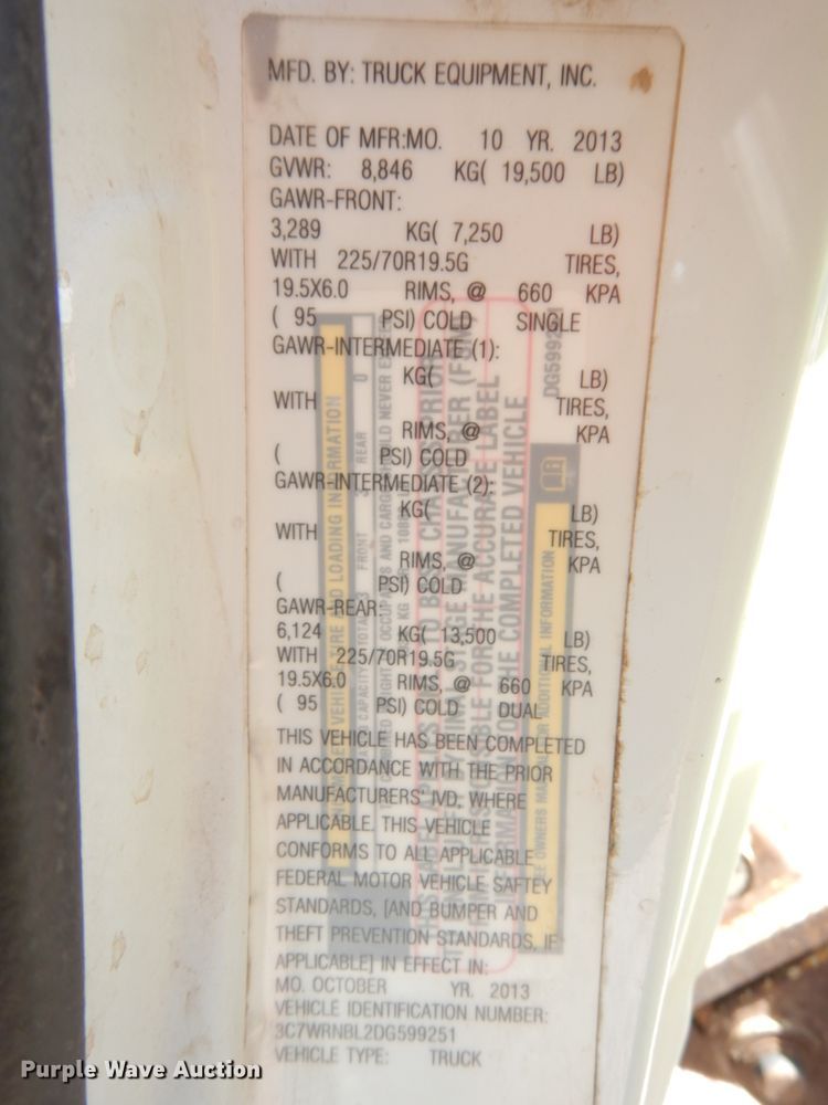 image for item DH6581 2013 Dodge Ram 5500  bucket truck