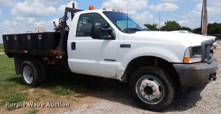 image for item DH6583 2002 Ford F450 Super Duty XL  flatbed truck