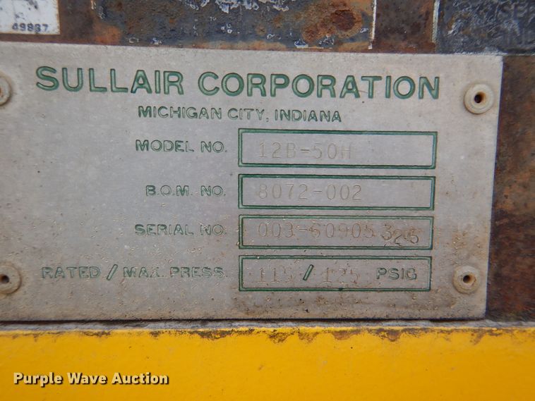 image for item DI0358 Sullair 12B-50H  air compressor