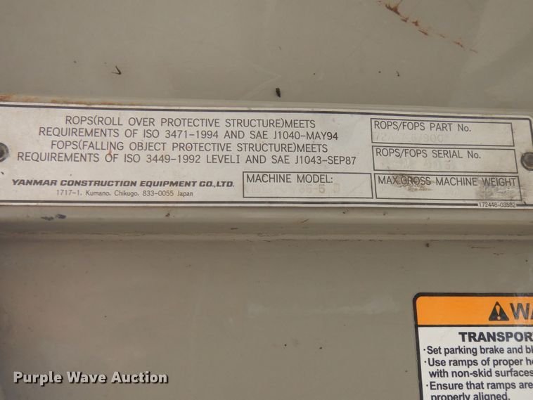 image for item DI0371 Yanmar Vi027-5B  mini excavator