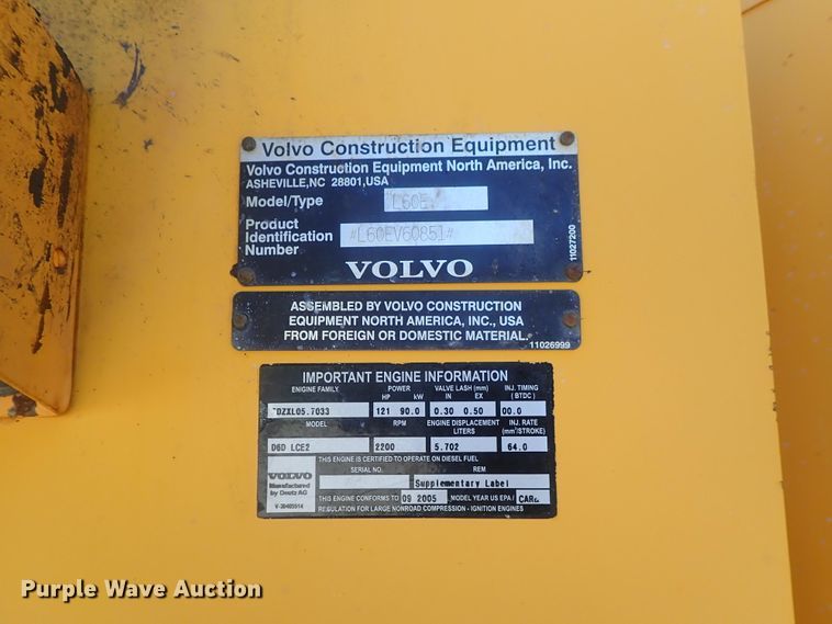 image for item DI4671 2005 Volvo L60E  wheel loader