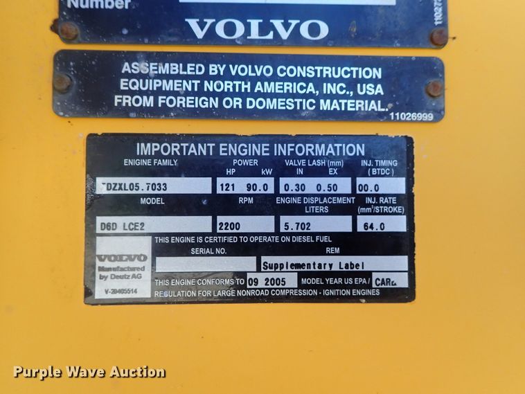 image for item DI4671 2005 Volvo L60E  wheel loader