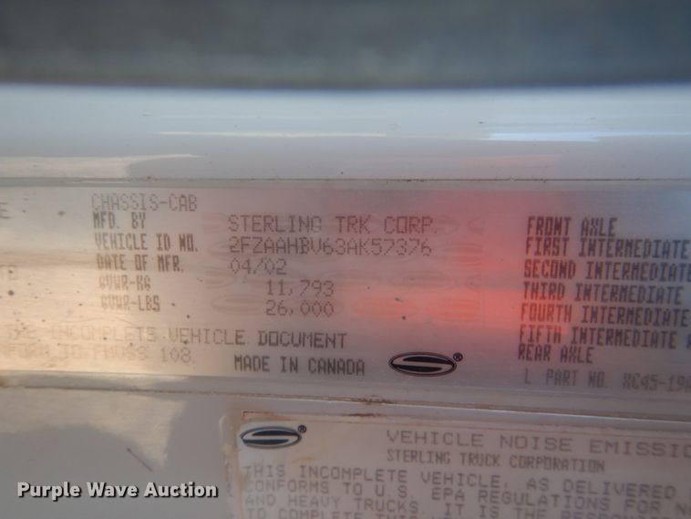 image for item FT9015 2003 Sterling Acterra  flatbed truck