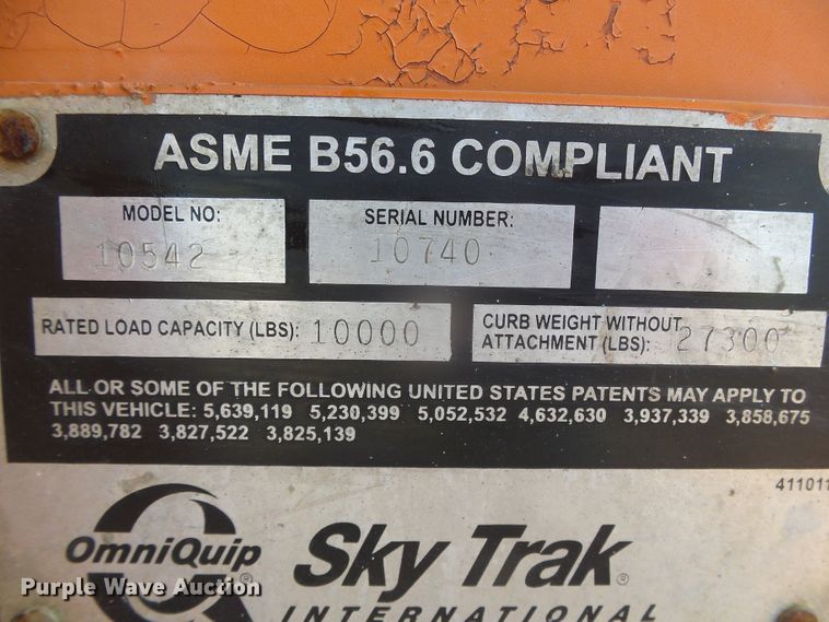 image for item DD0310 SkyTrak 10054  telehandler