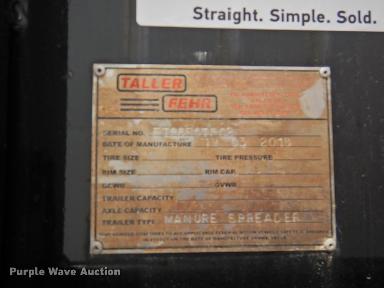 image for item DG1446 2018 Fehr manure spreader / silage wagon