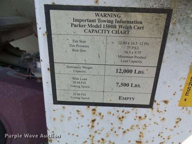 image for item DG2078 Parker 1500R weigh wagon