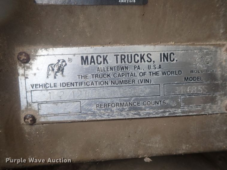 image for item HK9893 1982 Mack MR685S  feed mixer truck