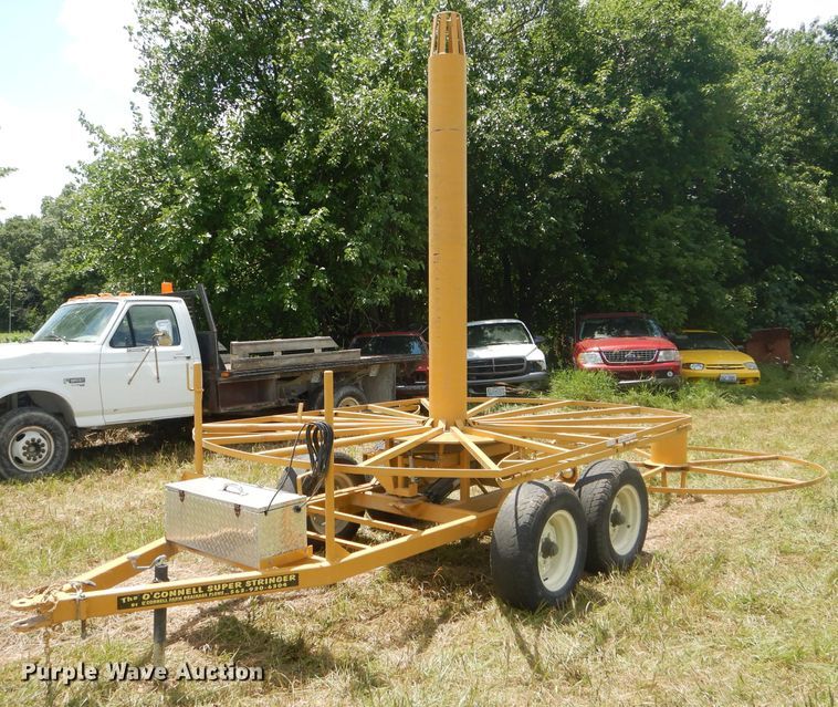 image for item HM9685 O'Connell Farm Drainage Plows The O'Connell Super Stringer reel trailer