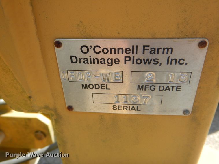 image for item HM9688 2013 O'Connell Farm Drainage Plows 0FDP-55HD tile plow