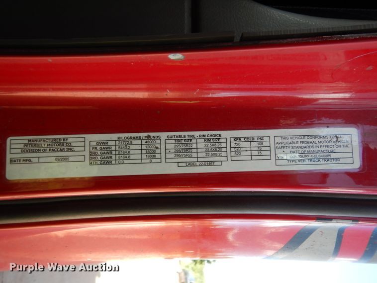 image for item DG6878 2006 Peterbilt 387  semi truck