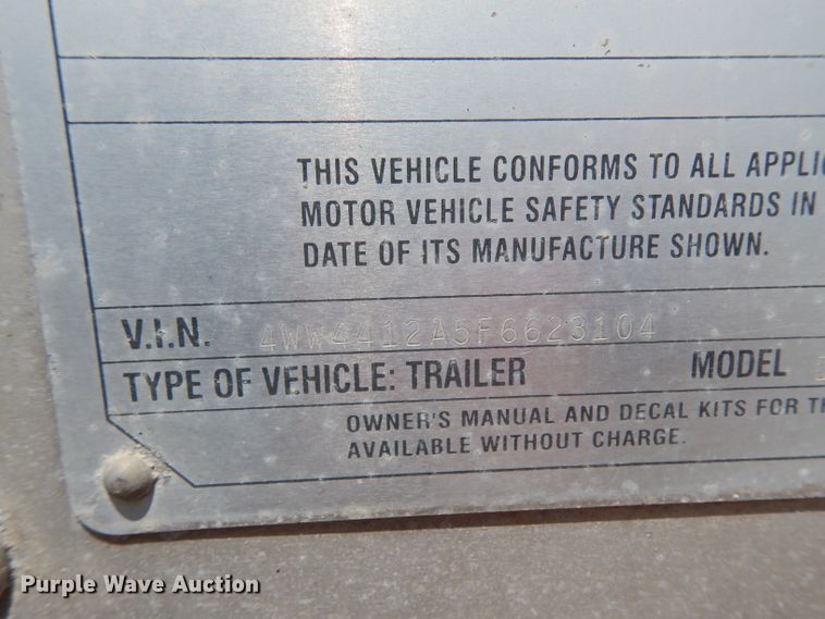 image for item DG6971 2015 Wilson DWH-500 double hopper bottom grain trailer