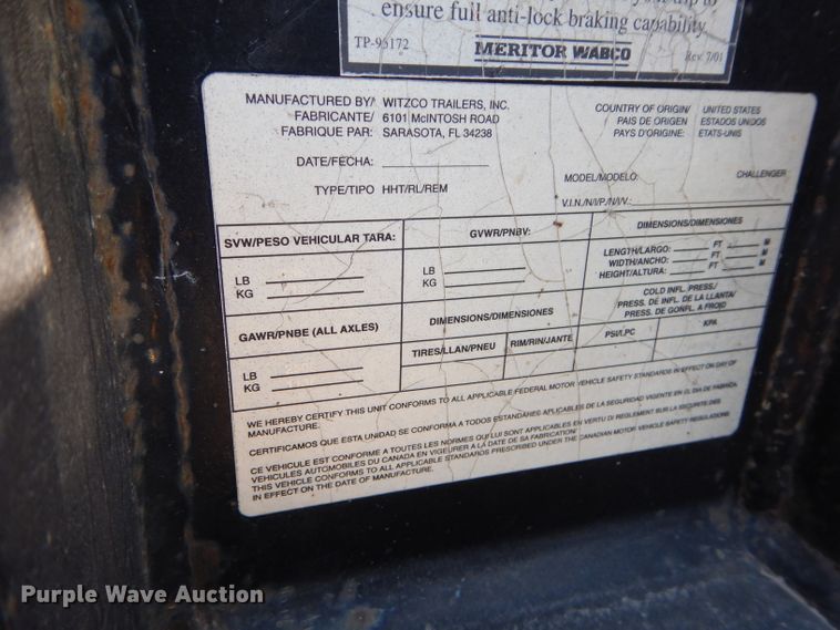 image for item DI8265 2006 Witzco RG35 lowboy equipment trailer