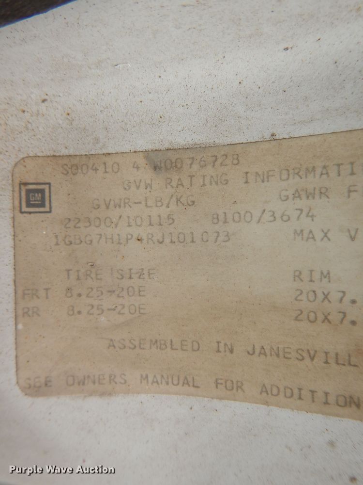 image for item DI8269 1994 Chevrolet Kodiak  dump truck