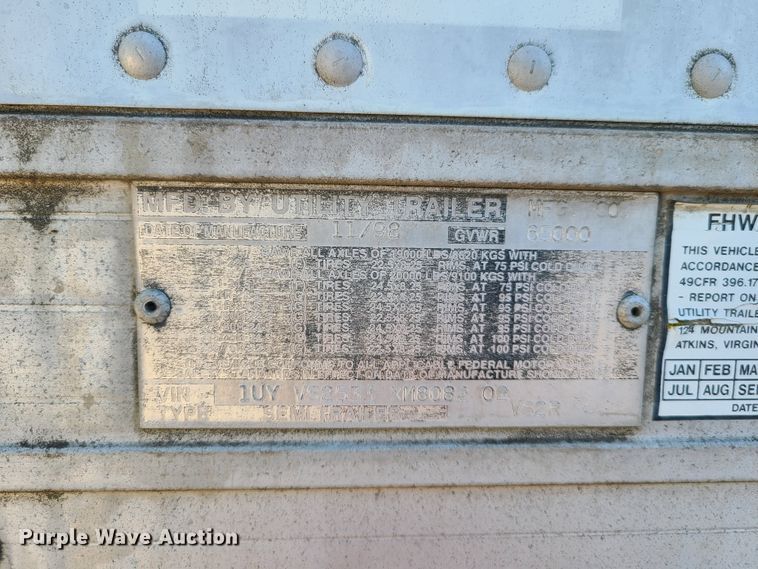 image for item EL9905 1999 Utility refrigerated van trailer