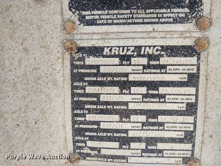 image for item EQ9412 2013 Kruz end dump trailer