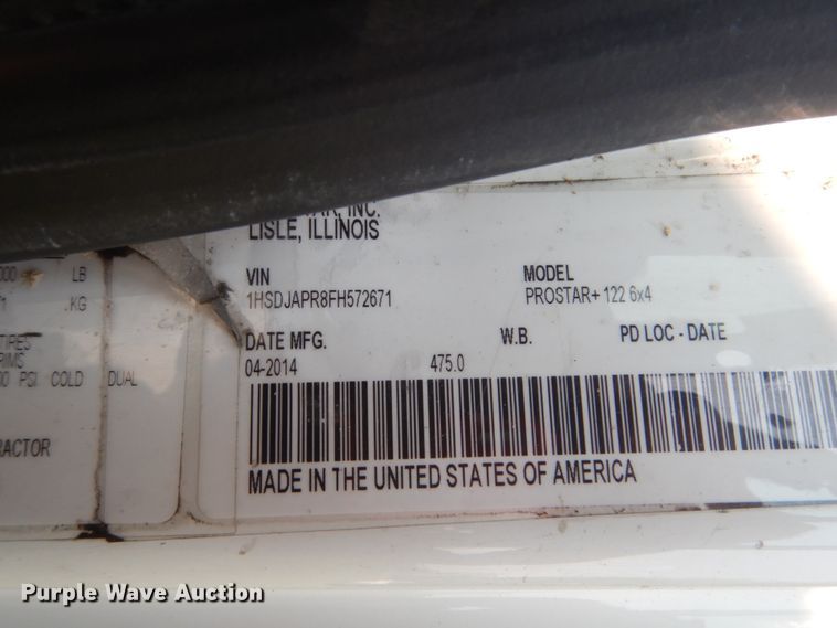 image for item FT9124 2015 International ProStar  semi truck