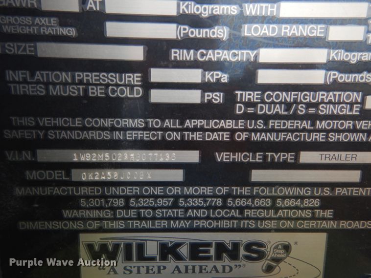 image for item GR9803 1987 Wilkens 0K2A53JC0BX walking floor trailer