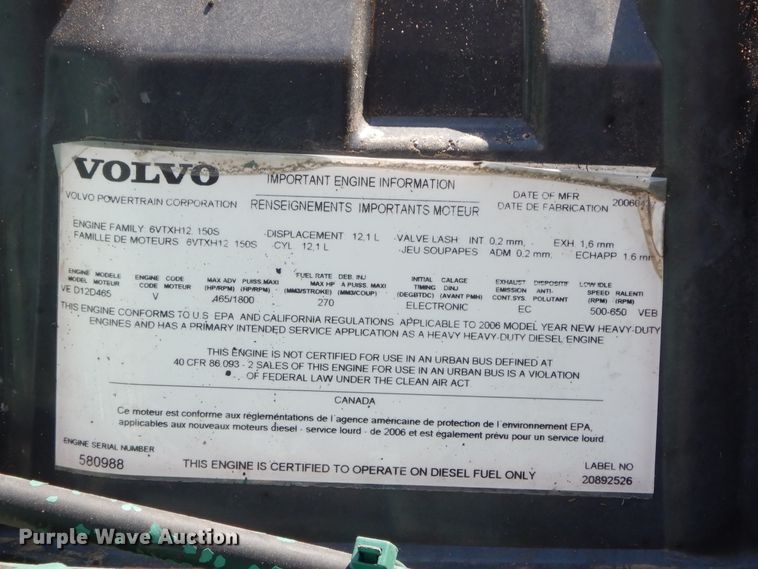 image for item GT9323 2007 Volvo VN  semi truck