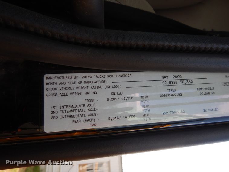 image for item GT9323 2007 Volvo VN  semi truck