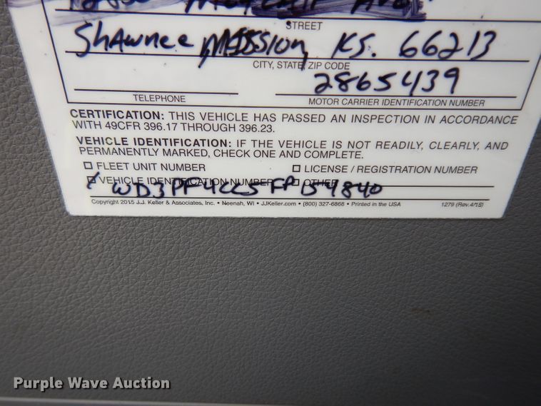 image for item DF4014 2015 Mercedes Benz Sprinter 3500  shuttle bus