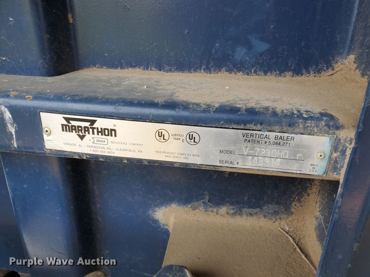 image for item DF5680 Marathon V-7230HD vertical refuse baler