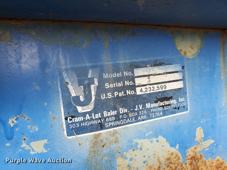image for item DF5681 J.V. Cram-A-Lot vertical refuse baler