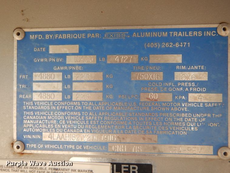 image for item DG4555 2000 Exiss SS300 horse trailer