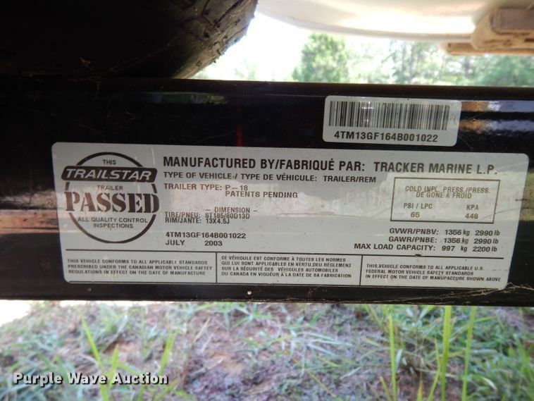 image for item DG6916 2004 Sun Tracker Bass Buggy 18  boat