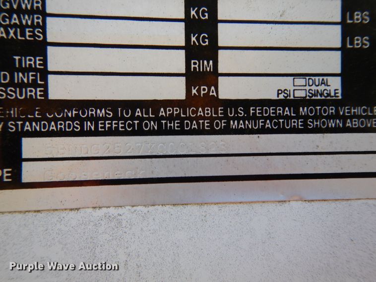 image for item DG6933 1999 Wyatt's Trailer Pro Trak equipment trailer