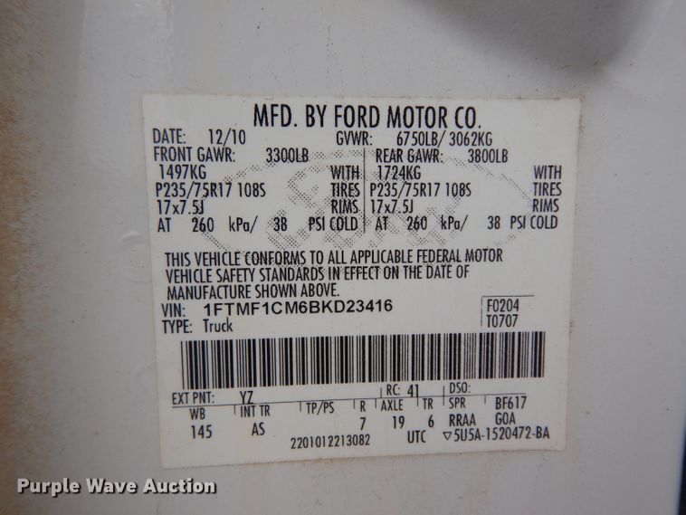 image for item DG6995 2011 Ford F150  pickup truck