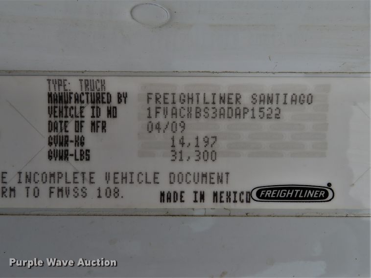 image for item DH1168 2010 Freightliner Business Class M2  utility truck