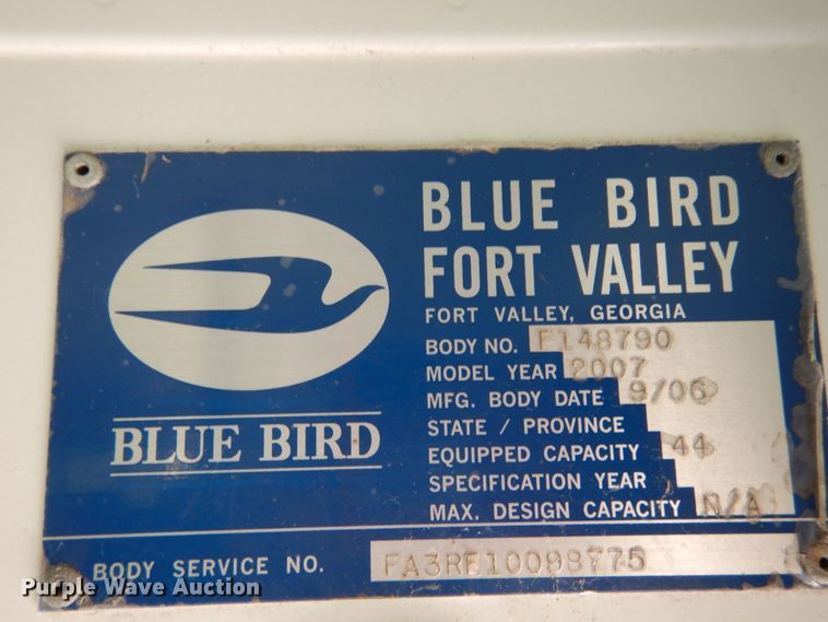 image for item DH5162 2007 Blue Bird All American FE  school bus