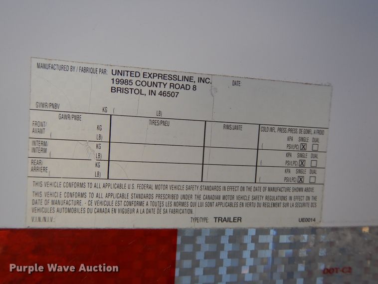 image for item DI7626 2001 United UXT enclosed cargo trailer